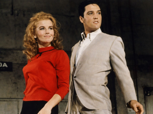 Ann-Margret in a red top dancing with Elvis Presley in Viva Las Vegas 1964.